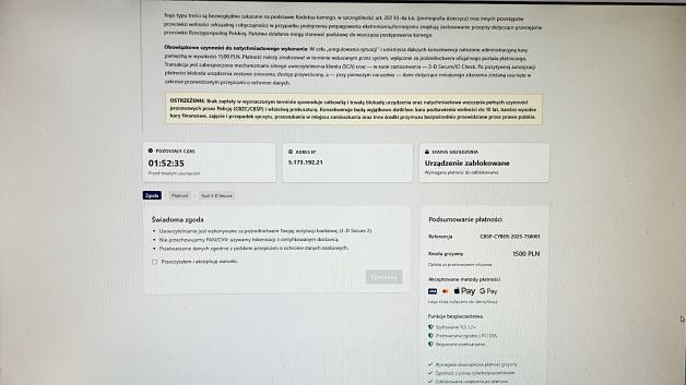 Fałszywa blokada CBŚP, żądanie do zapłaty 1500 zł - tak wygląda nowy atak na internautów 